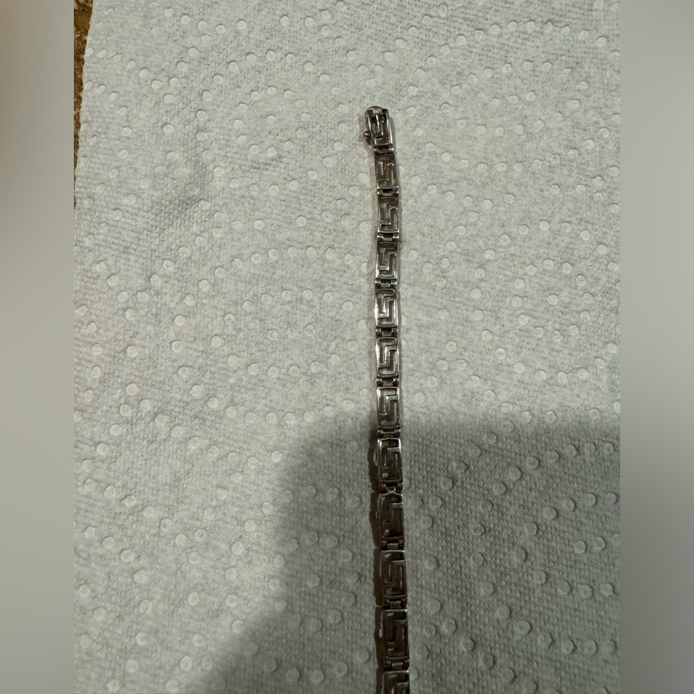 Sterling Silver Geometric Pattern Bracelet - image 3